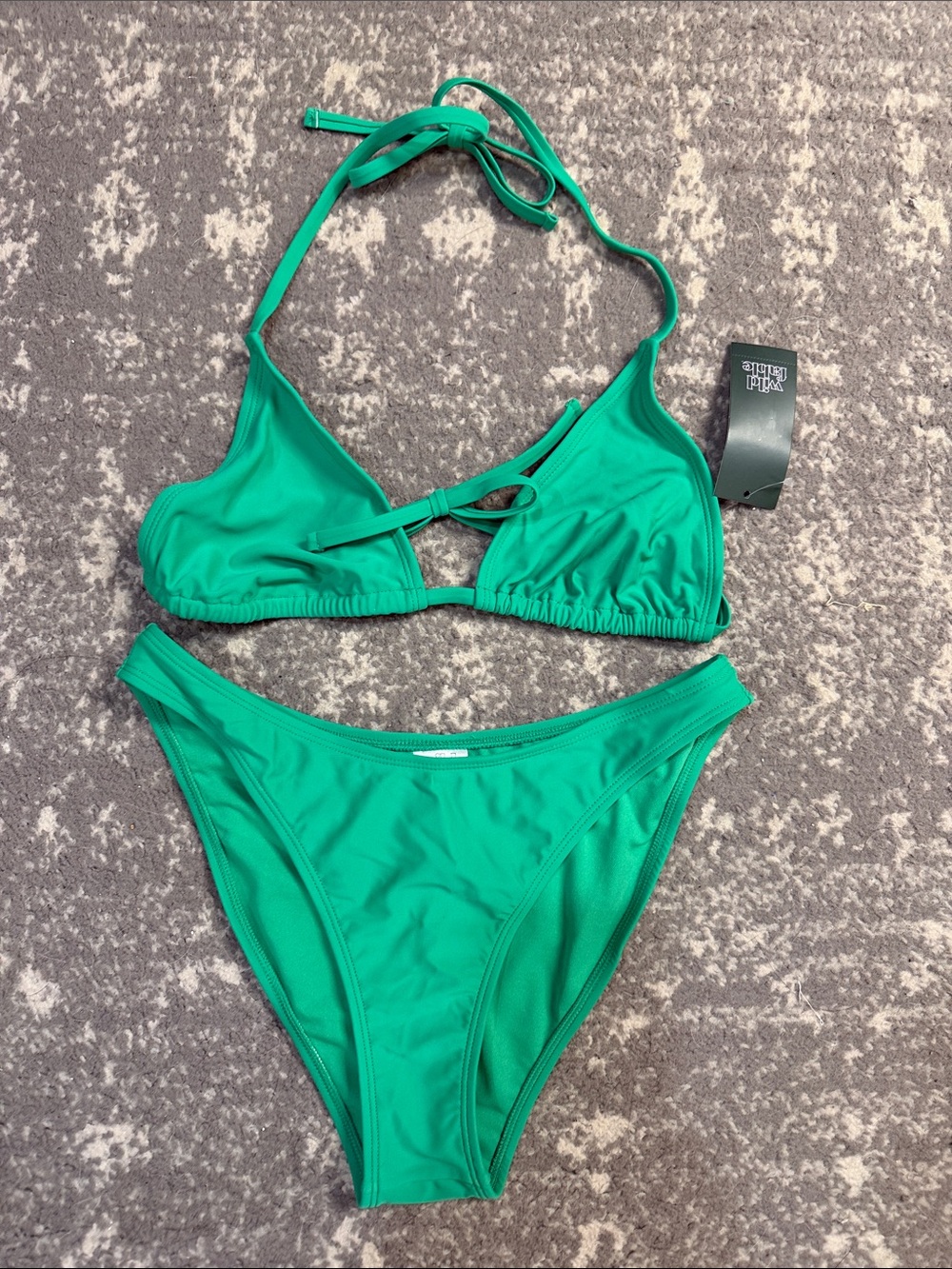 wild fable Emerald Green Triangle Bikini Set